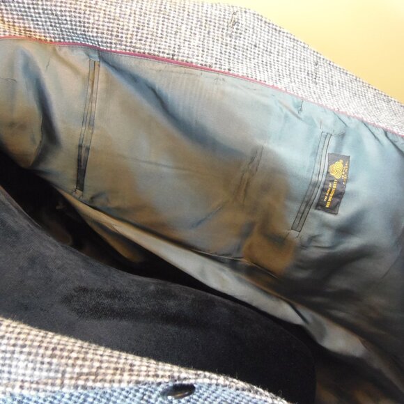 Vintage Bacharach Wool Tweed Men's 46R Sorts Coat Costumer Union Label Collectib - Picture 7 of 16